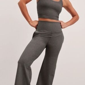 Beyond Yoga Charcoal Wide-Leg Pants